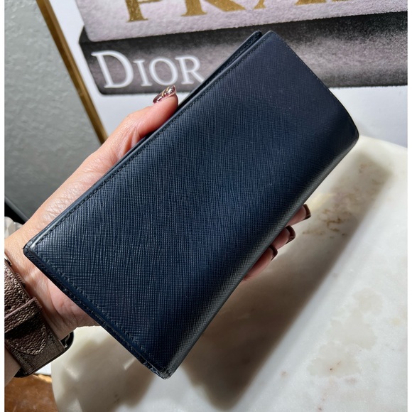 PRADA Unisex Wallet Long Saffiano Black 2MV836 Many Card Pockets - Picture 9 of 14